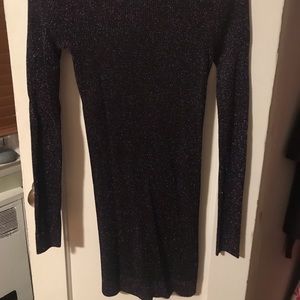 Purple shimmery sweater dress